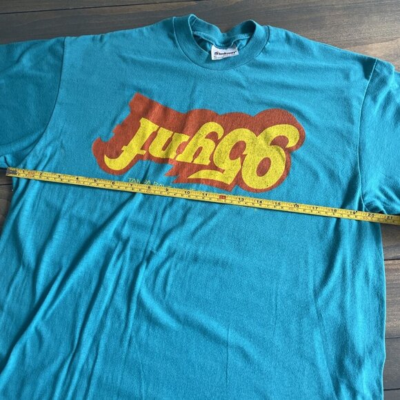 Vintage Blue 95ynf Tampa Bay Rock Radio Promo Upside Down T-Shirt Large (STD) - Picture 4 of 4